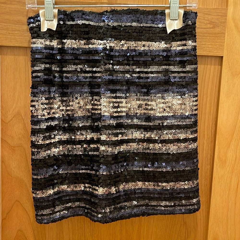 Aqua sequin stretchy mini skirt